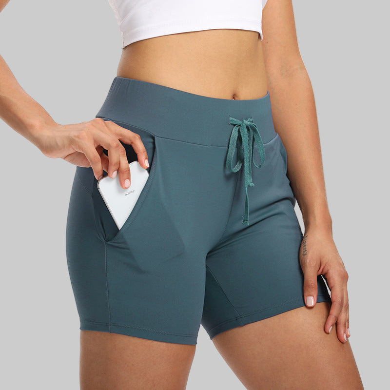 High-Waist Active Shorts With Side Pocket