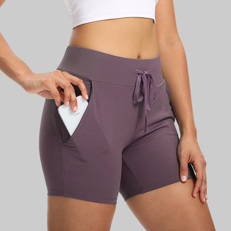 High-Waist Active Shorts With Side Pocket