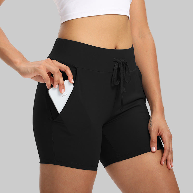 High-Waist Active Shorts With Side Pocket