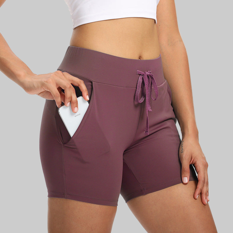 High-Waist Active Shorts With Side Pocket