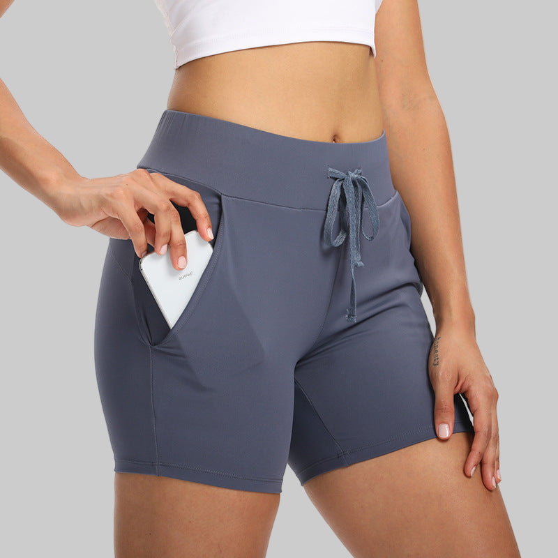 High-Waist Active Shorts With Side Pocket