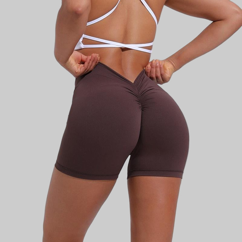 High-Waist Ribbed Workout Shorts