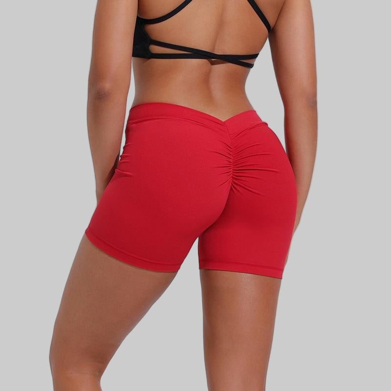 High-Waist Ribbed Workout Shorts