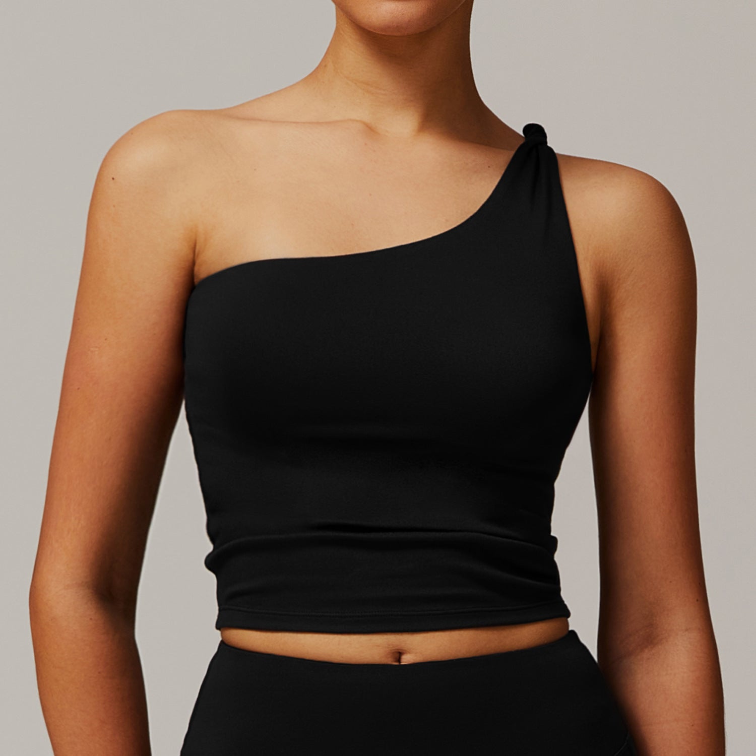 LuxeFlow One-Shoulder Performance Top