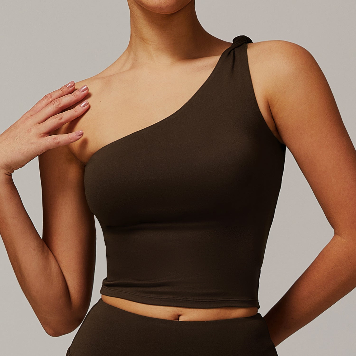 LuxeFlow One-Shoulder Performance Top