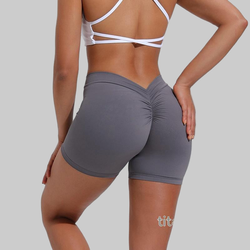 High-Waist Ribbed Workout Shorts
