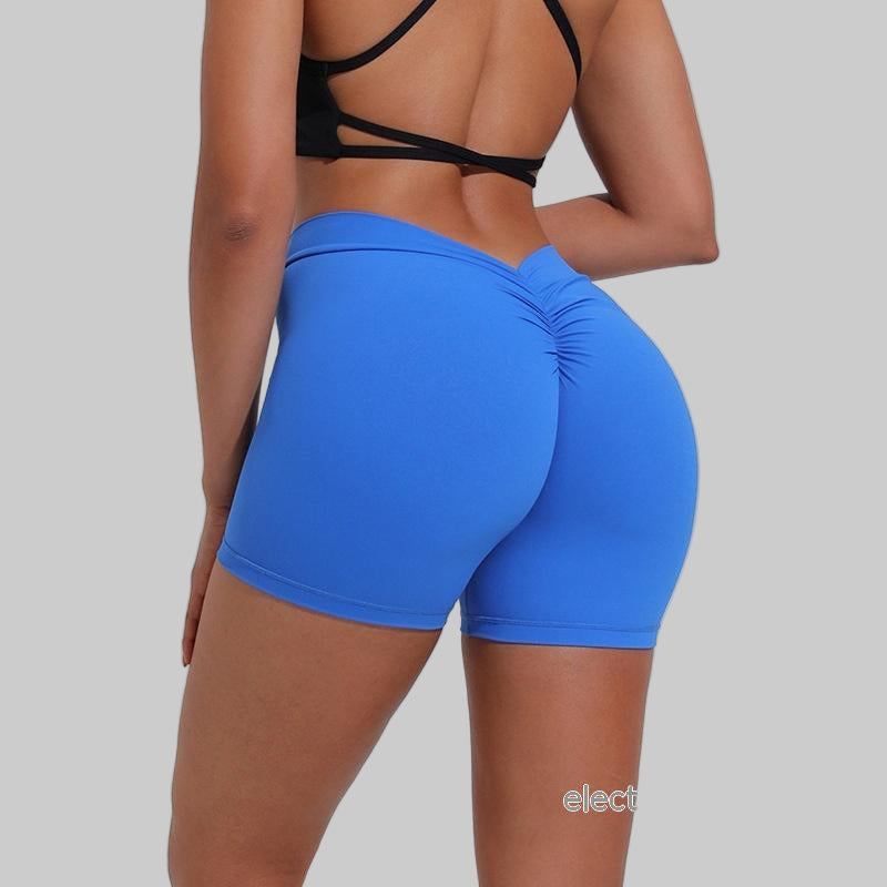 High-Waist Ribbed Workout Shorts