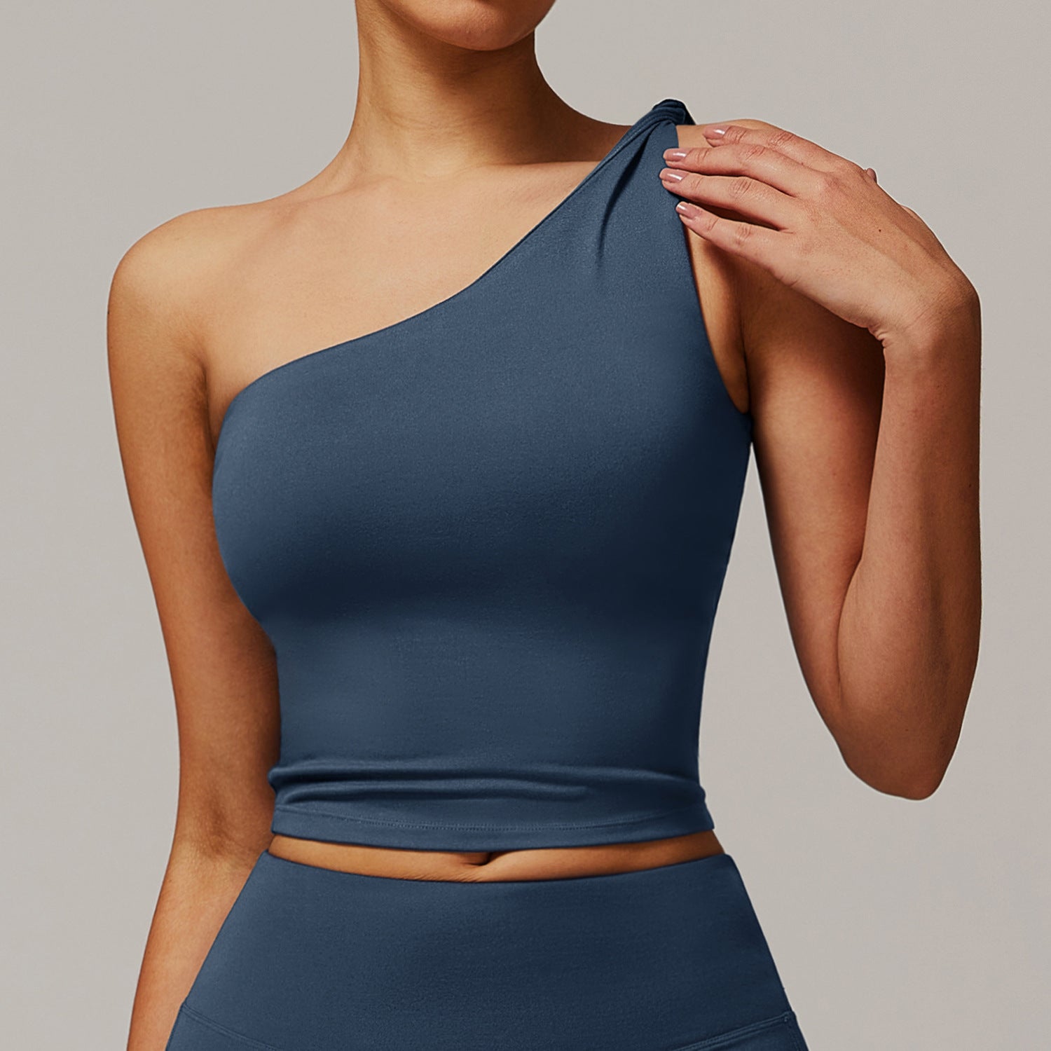 LuxeFlow One-Shoulder Performance Top